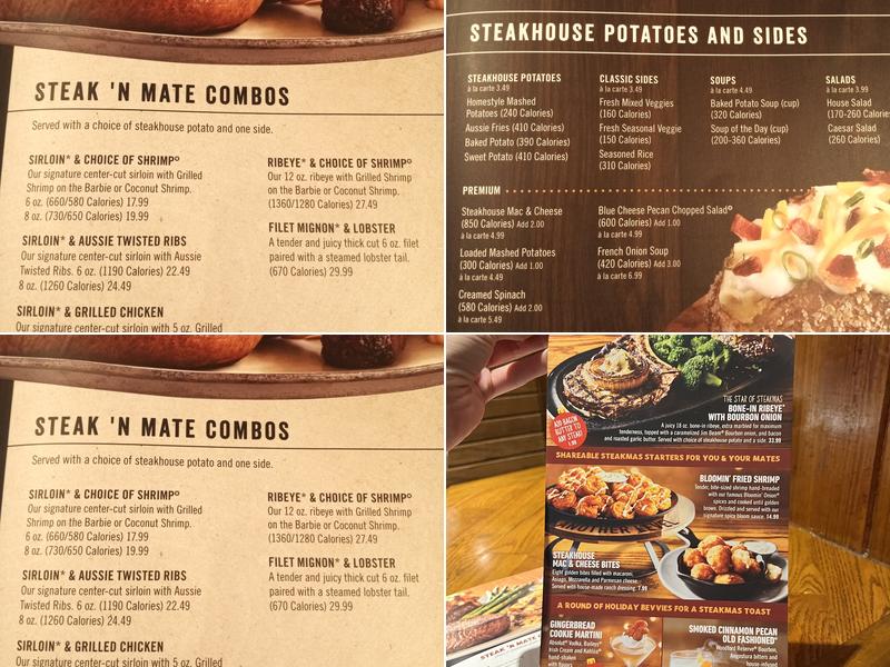 Outback Steakhouse Menu
