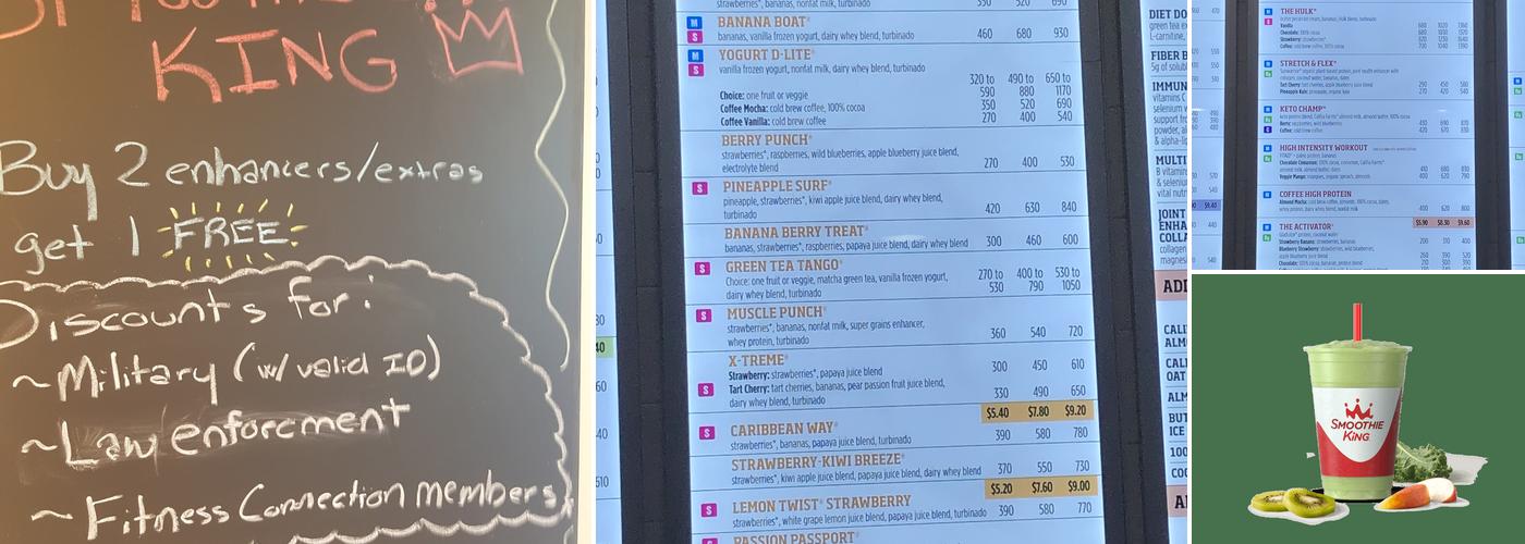 Smoothie King Menu