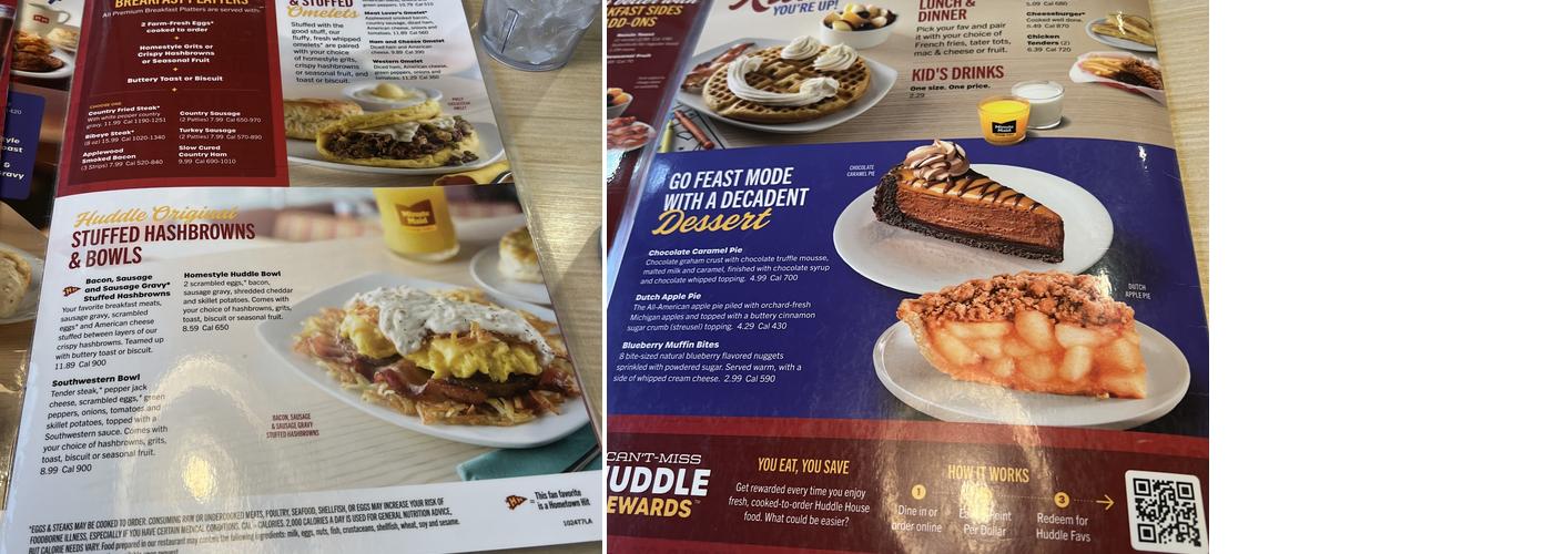 Huddle House Menu