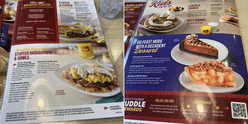 Huddle House Menu