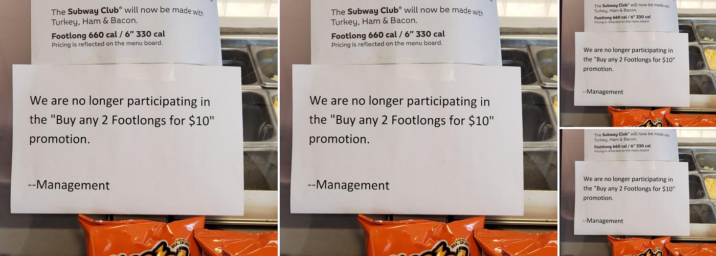 Subway Menu