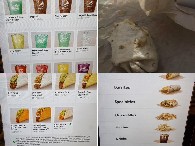 Taco Bell Cantina Menu