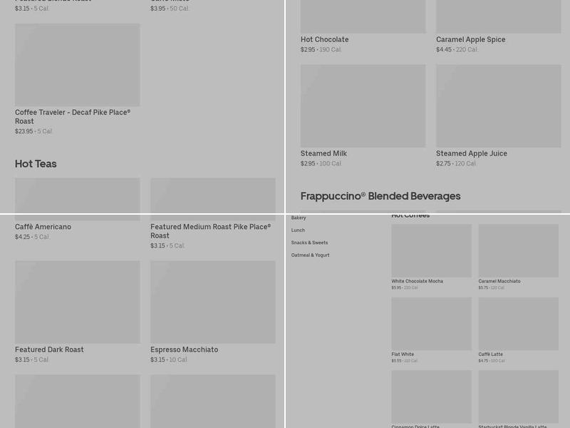 Starbucks Menu