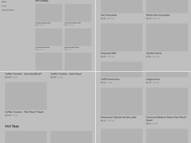 Starbucks Menu