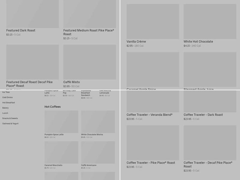 Starbucks Menu