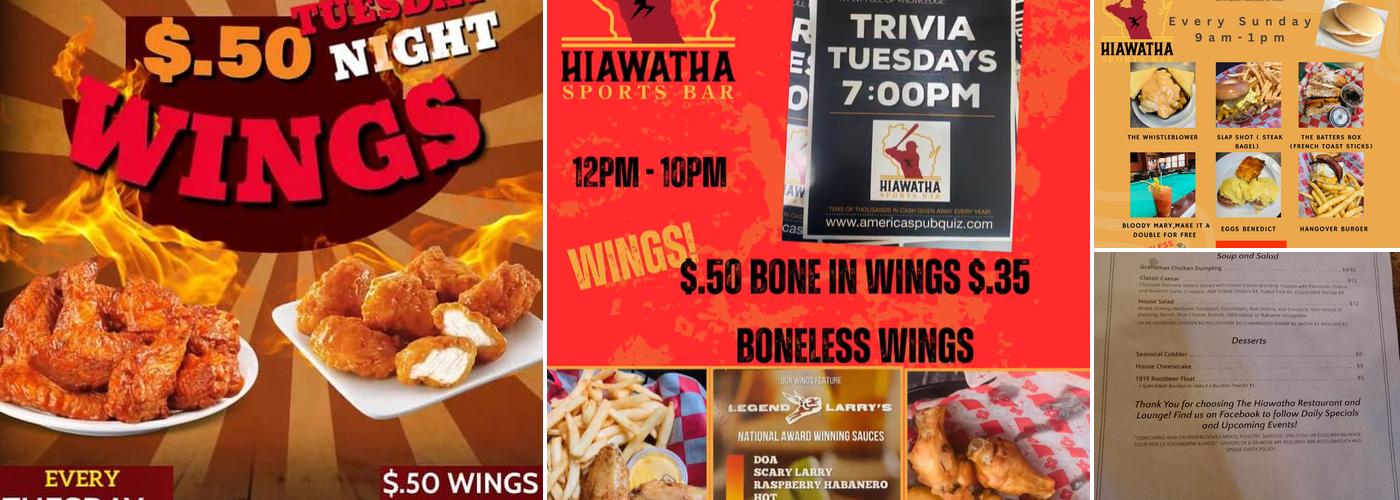 Hiawatha Sports Bar Menu