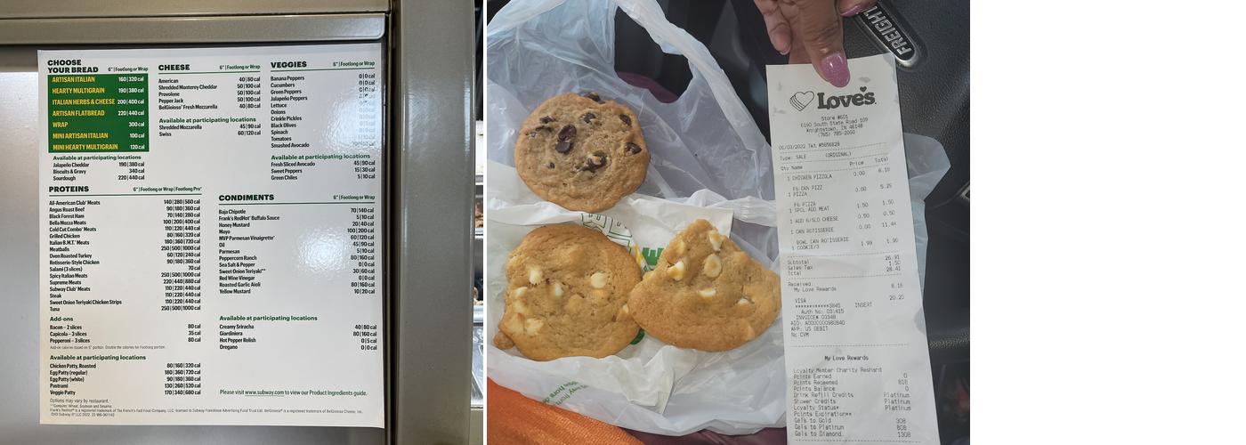 Subway Menu