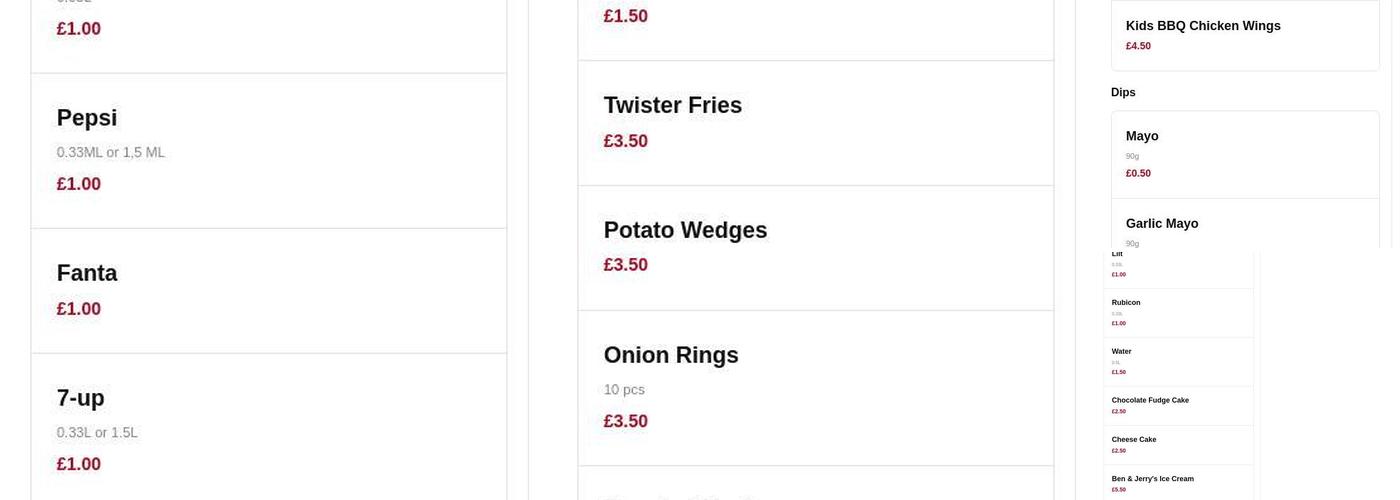 Delight Express pizza Menu