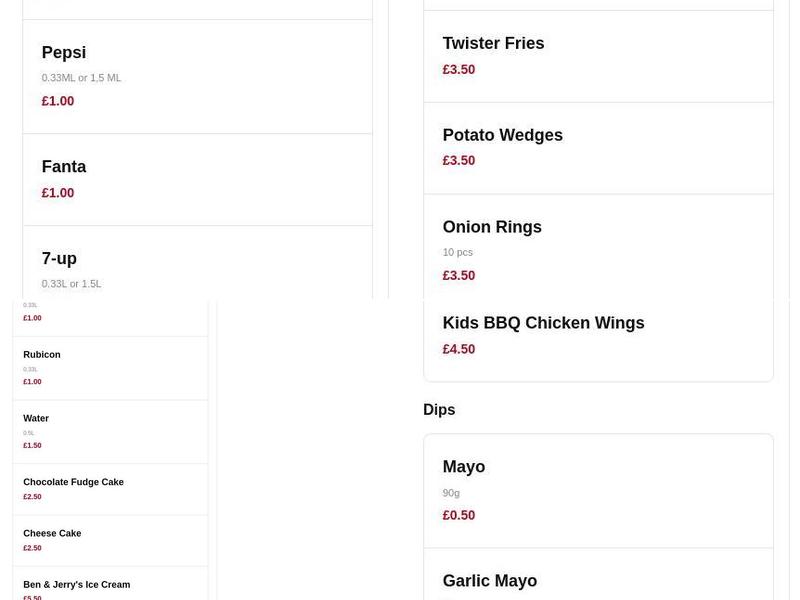 Delight Express pizza Menu