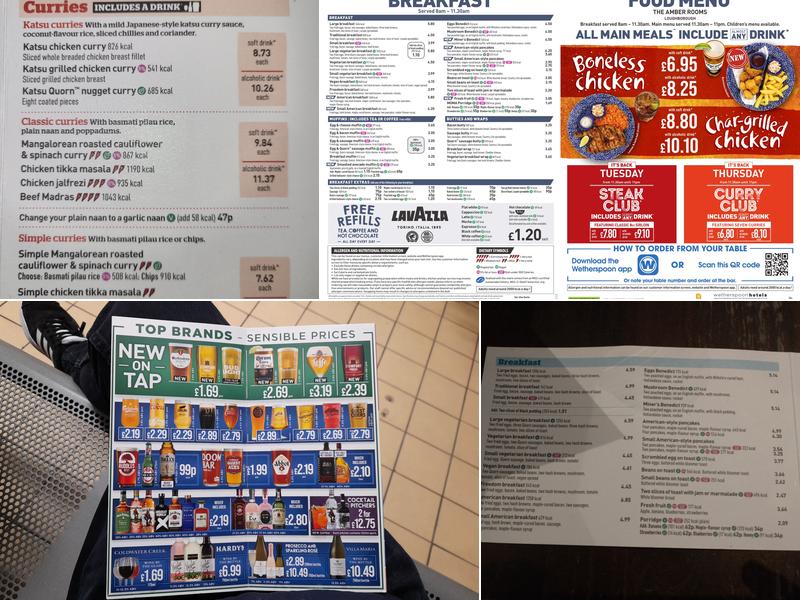 The Amber Rooms - JD Wetherspoon Menu