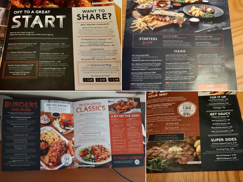 Oakley Hay Beefeater Menu