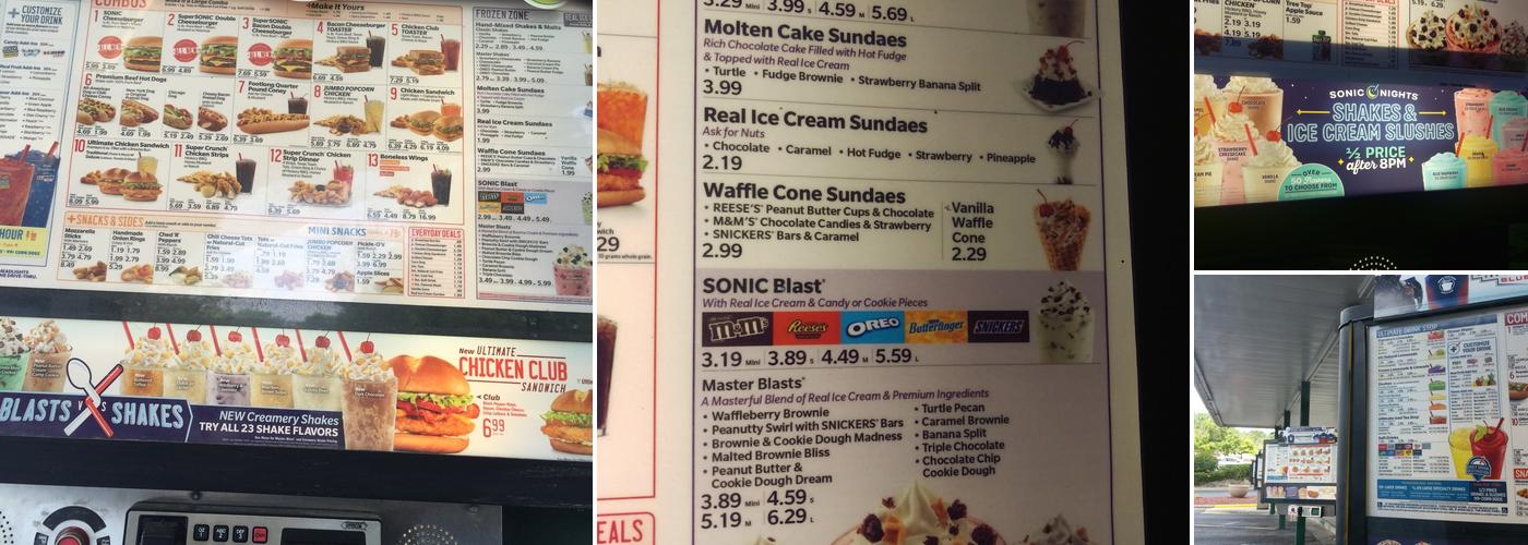 Sonic Drive-In Menu