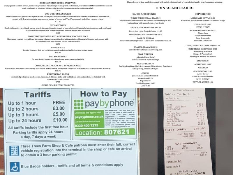 Three Trees Farm Shop & Cafe Menu