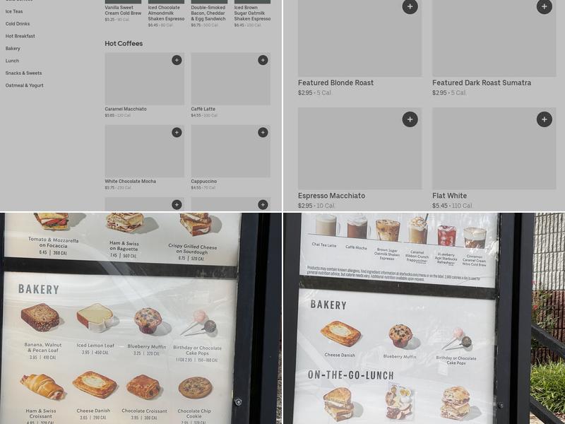 Starbucks Menu