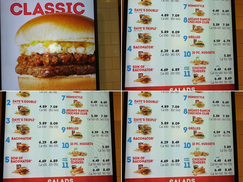 Wendy's Menu