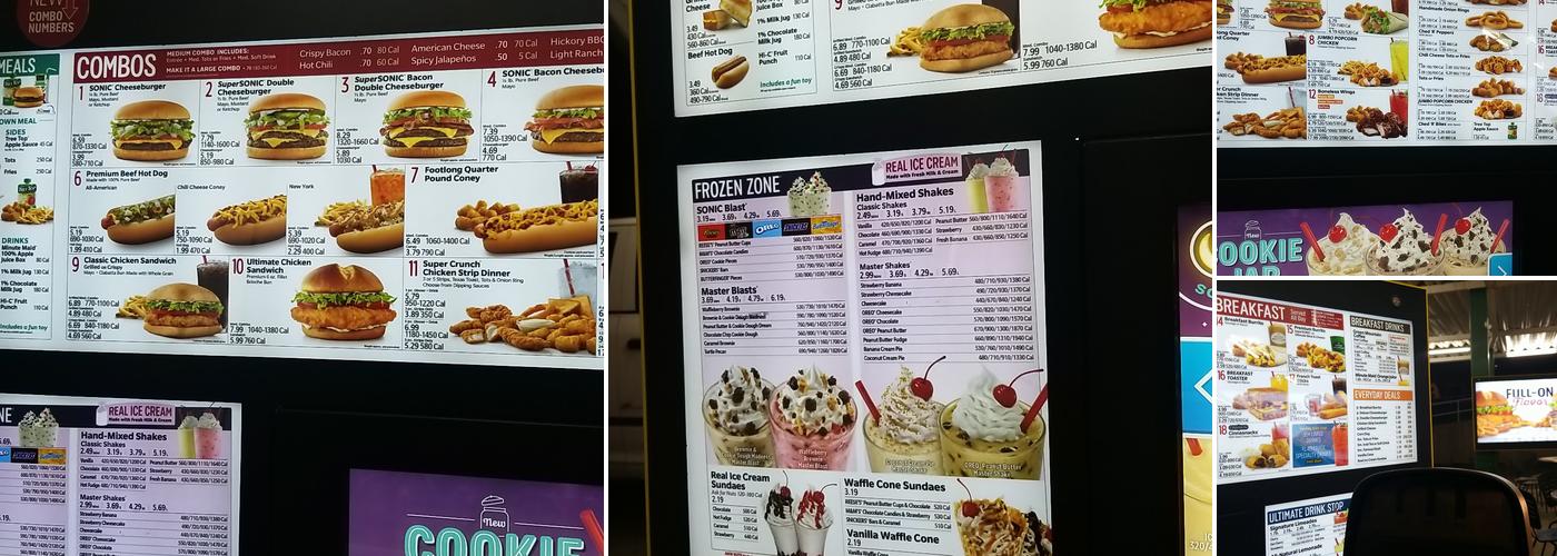 Sonic Drive-In Menu