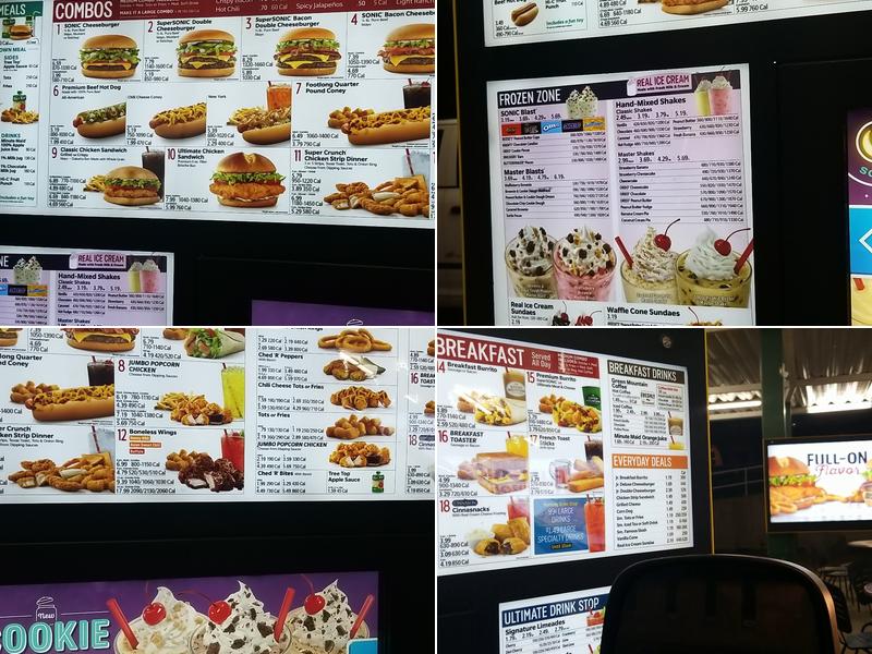 Sonic Drive-In Menu