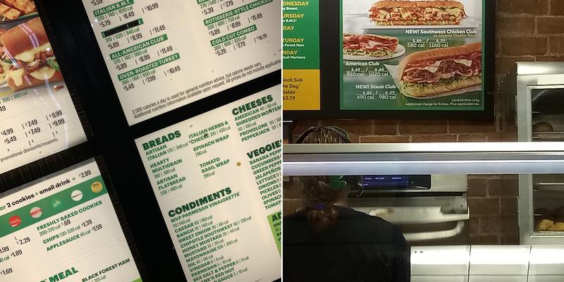 Subway Menu