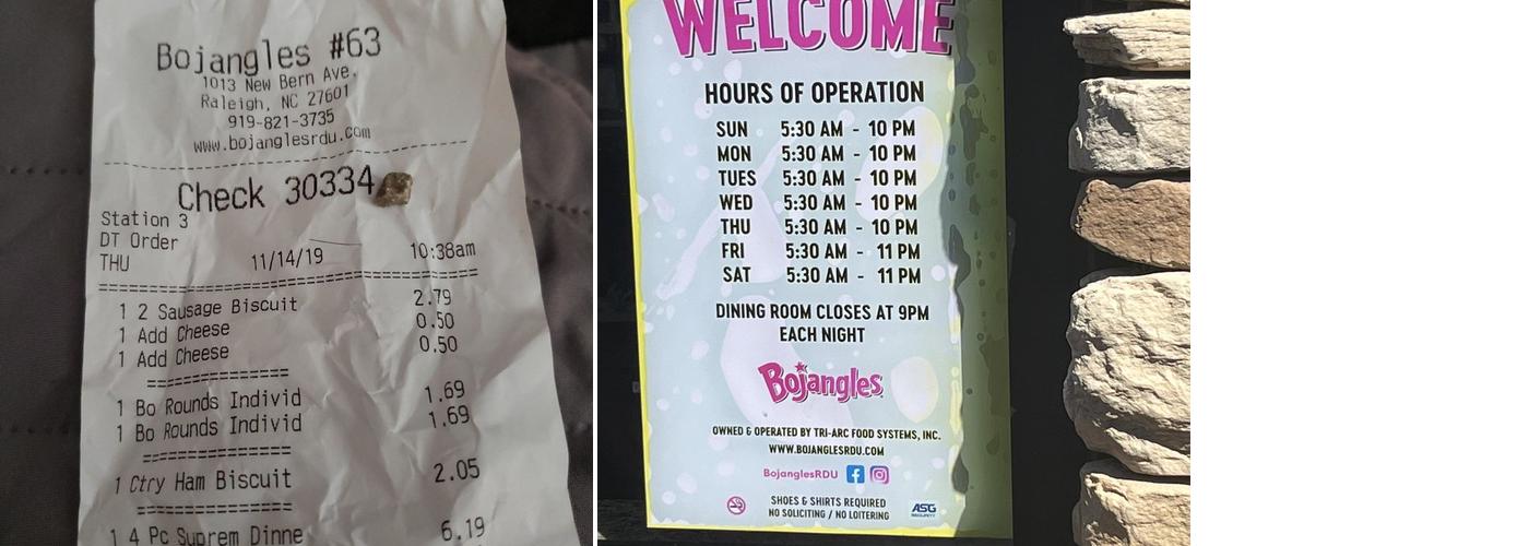 Bojangles Menu