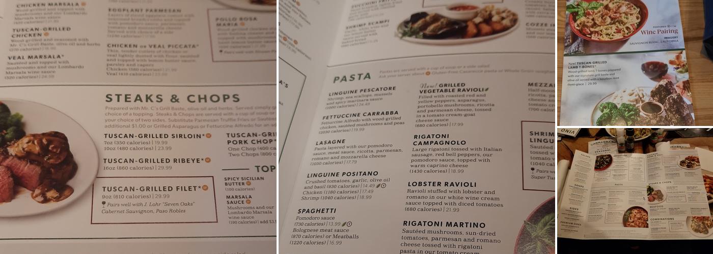 Carrabba's Italian Grill Menu