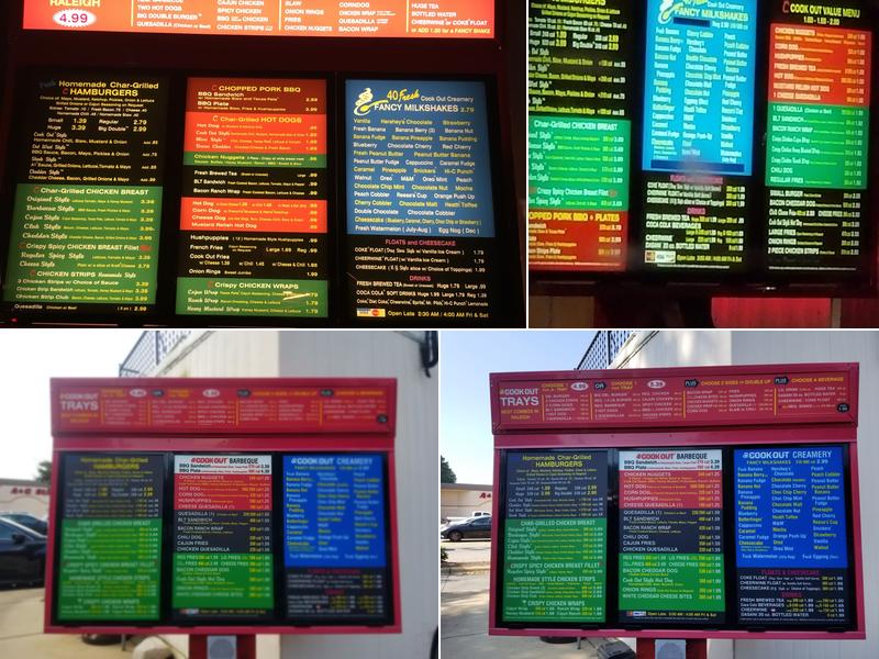 Cook Out Menu