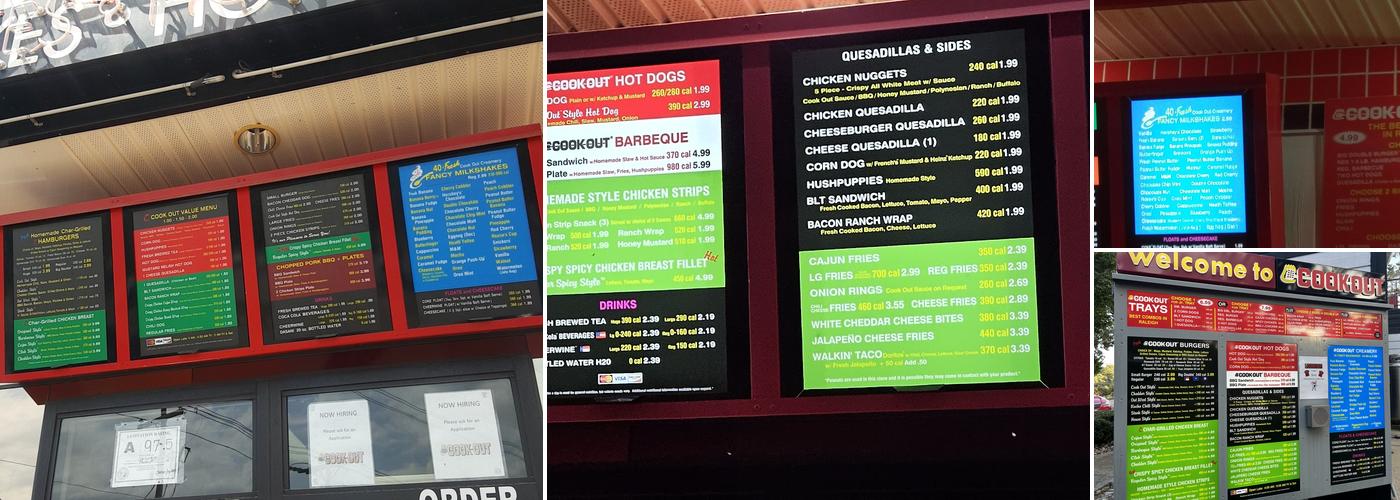 Cook Out Menu