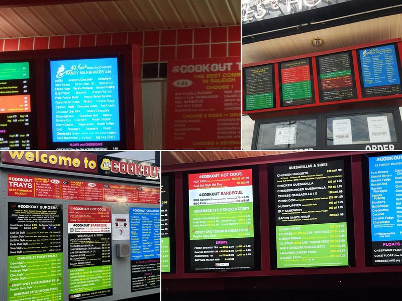 Cook Out Menu