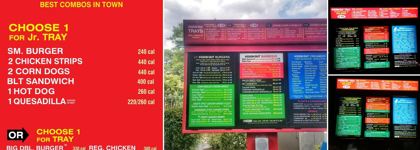 Cook Out Menu
