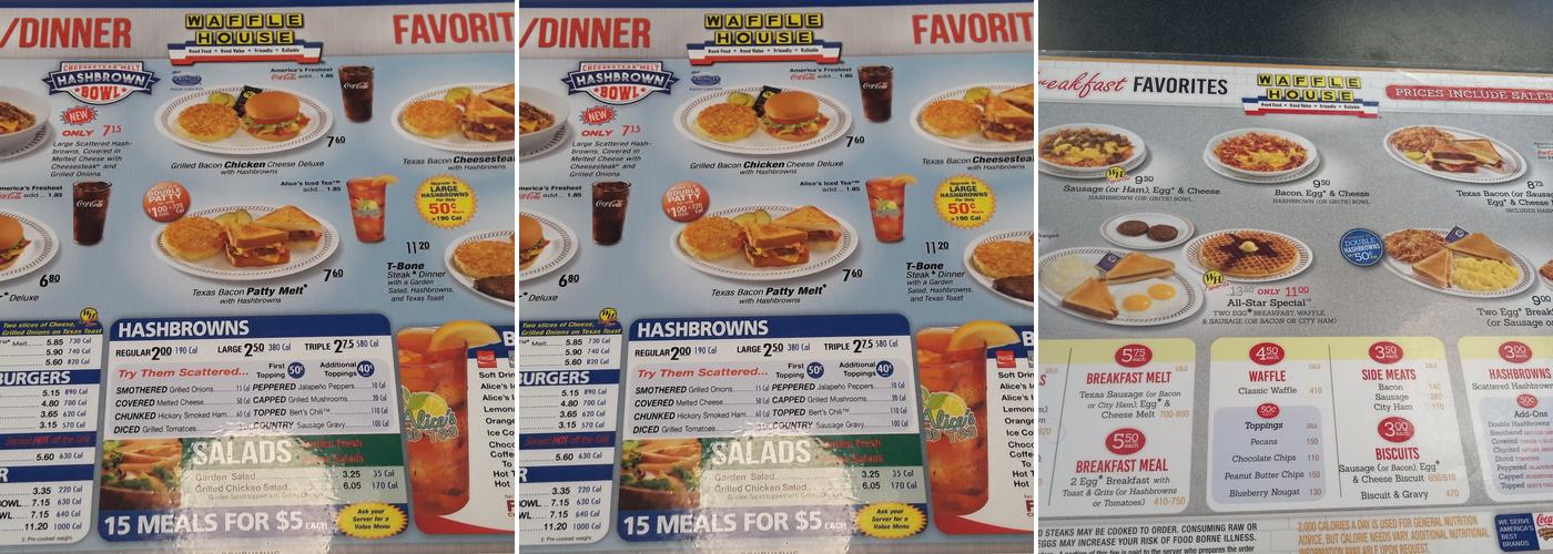 Waffle House Menu