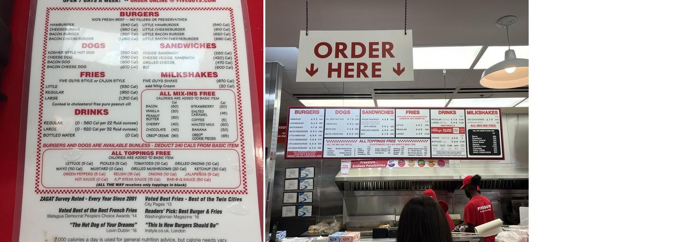 Five Guys Menu