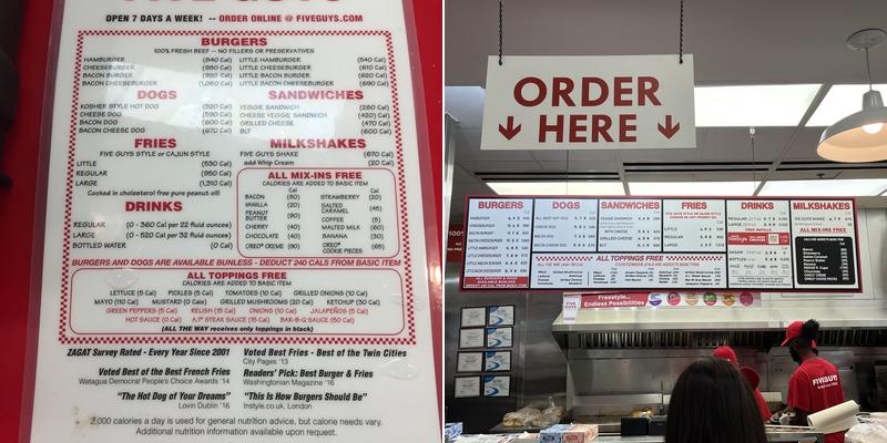 Five Guys Menu