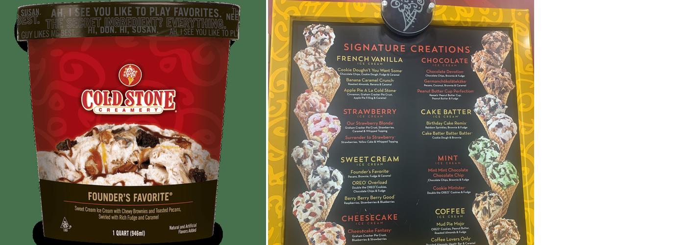 Cold Stone Creamery Menu