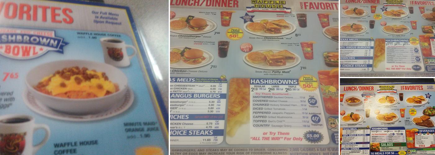 Waffle House Menu