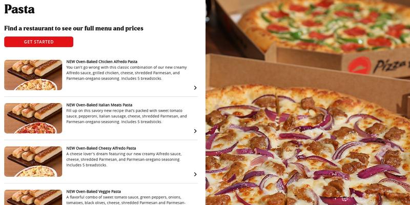 Pizza Hut Menu
