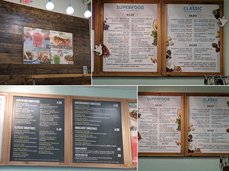 Tropical Smoothie Cafe Menu
