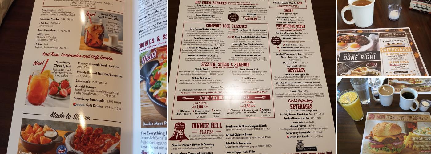 Bob Evans Menu