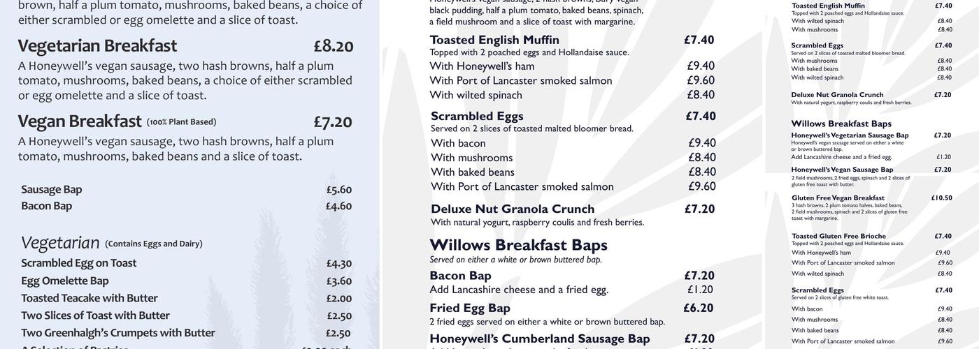 Barton Grange Garden Centre Menu