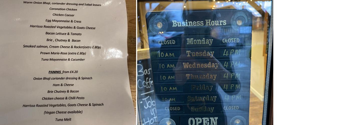 Barbara Ann Clarks Menu