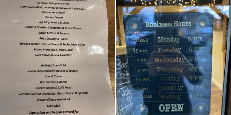 Barbara Ann Clarks Menu