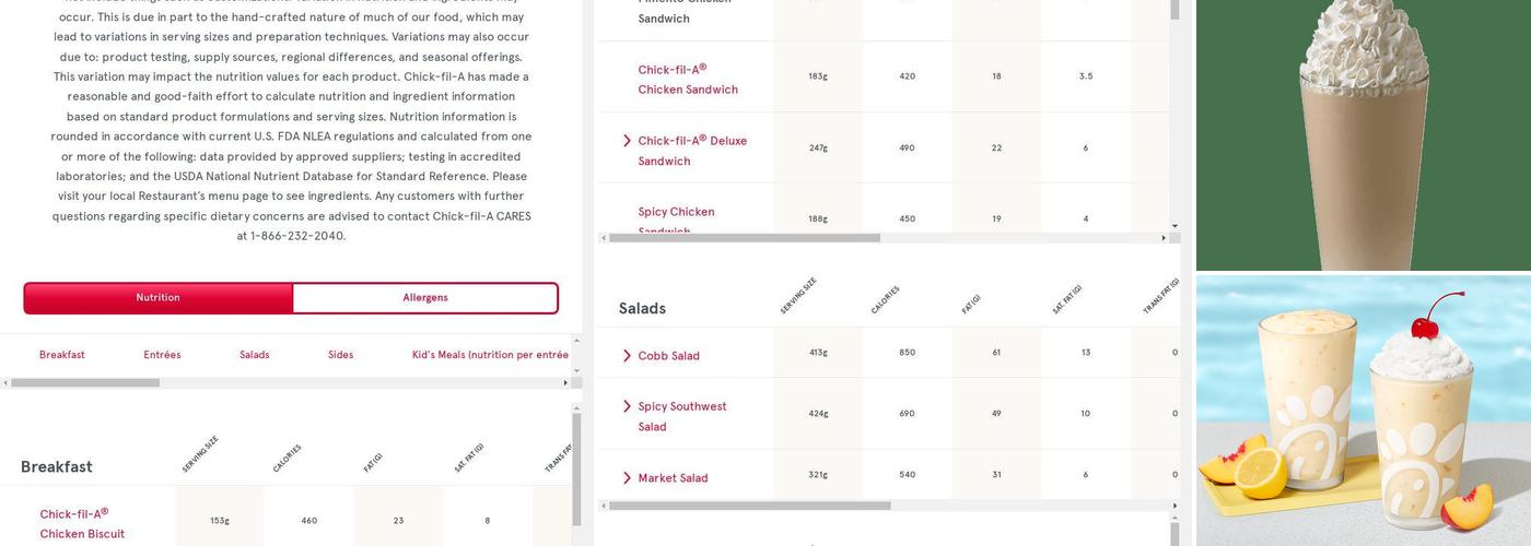 Chick-fil-A Menu
