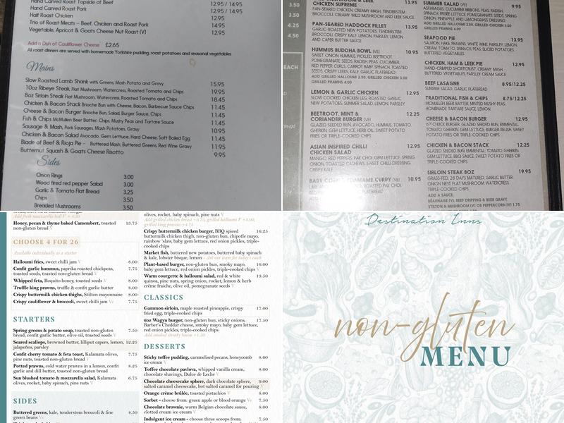 Three Horseshoes Menu