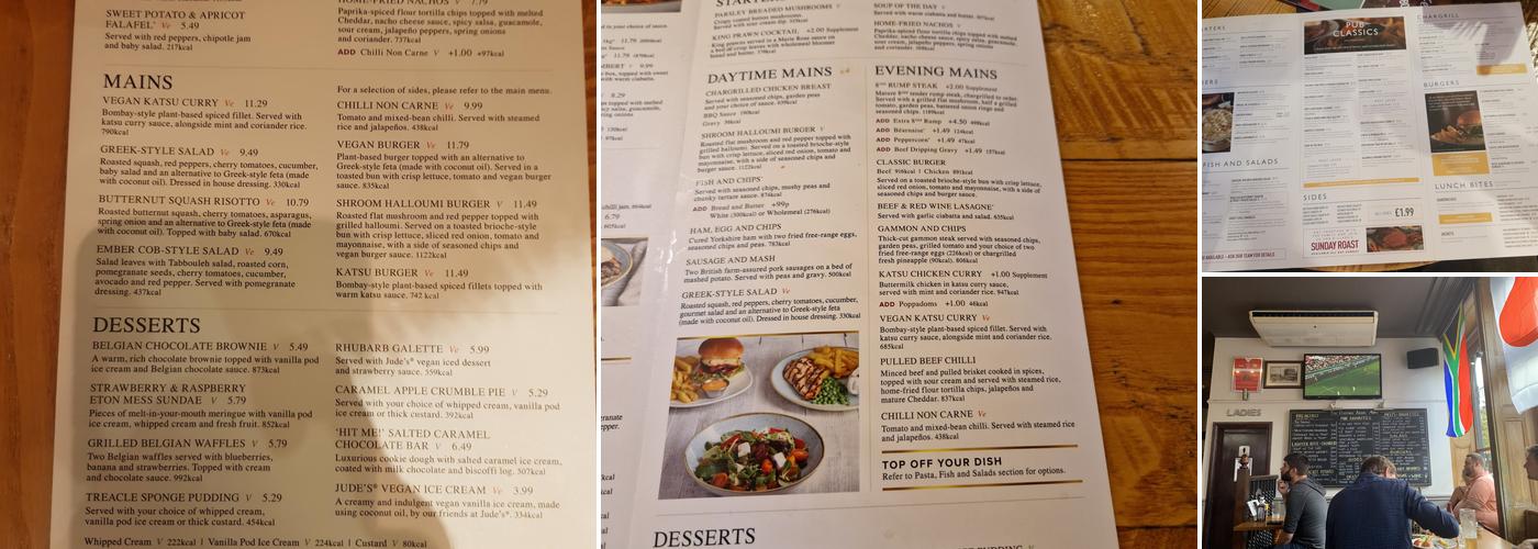 The Three Hammers Menu