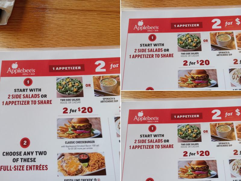 Applebee's Grill + Bar Menu
