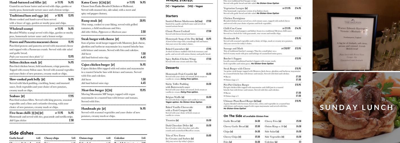 The Dolphin Menu