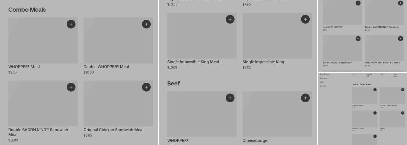 Burger King Menu