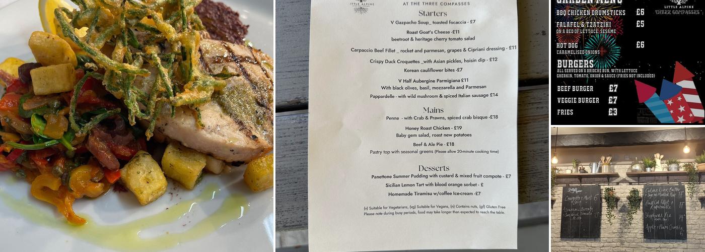 The Three Compasses Menu