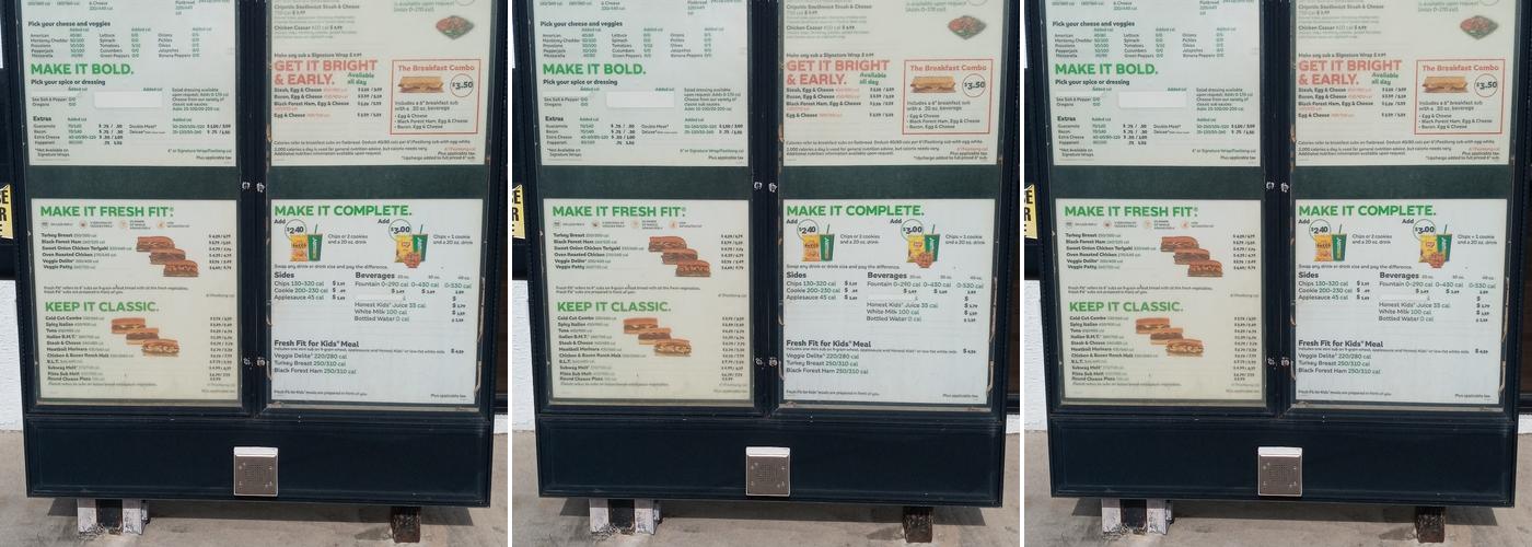 Subway Menu