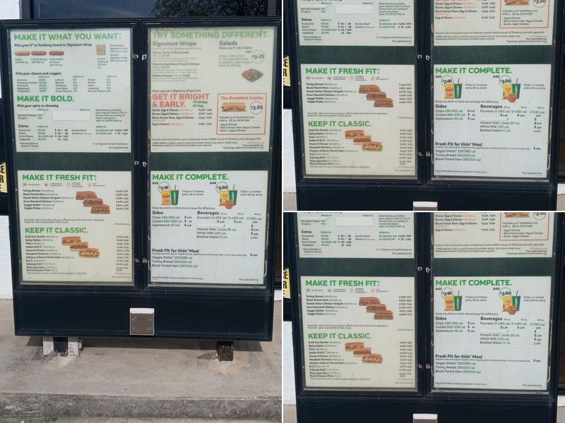 Subway Menu