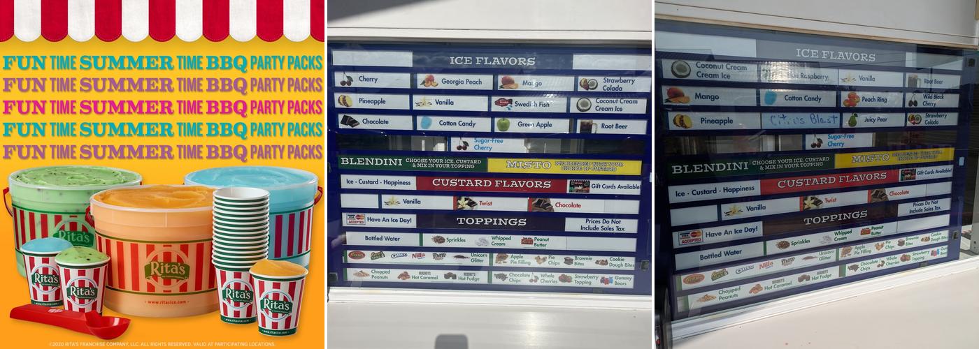 Rita's Italian Ice & Frozen Custard Menu