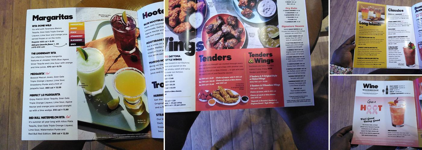 Hooters Menu